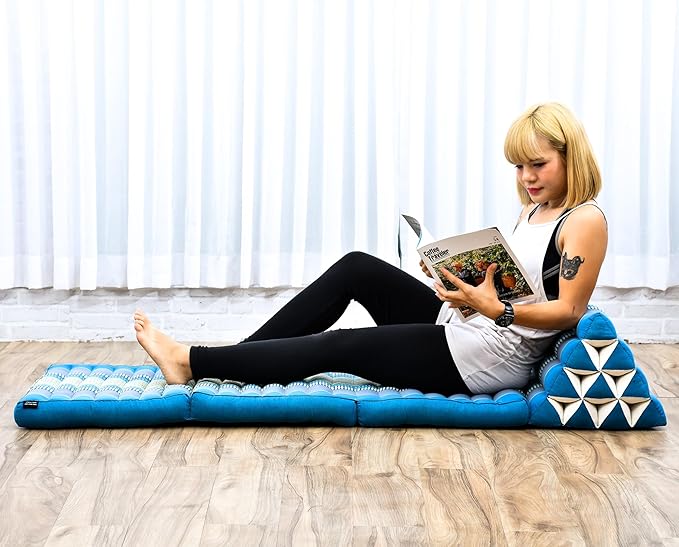 Leewadee 3-Fold Mat with Triangle Cushion – Comfortable TV Pillow, Foldable - Image 2