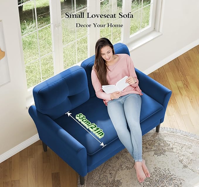 Small Sofa Couch, Soft Velvet Love Seat Couches, Small Couch - Image 8