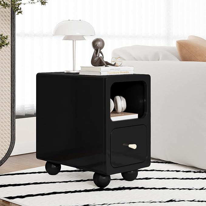 Solid Wood Nightstand, Narrow Night Stand - Image 5