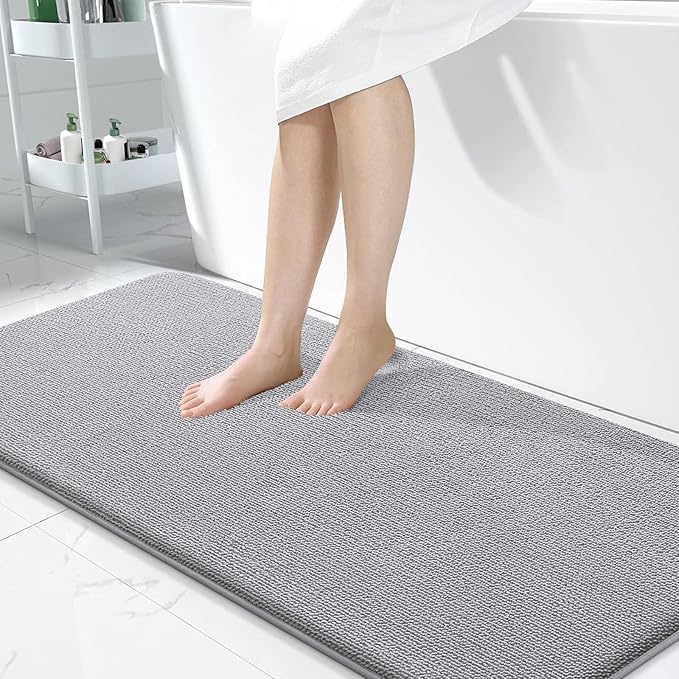 OLANLY Thick Memory Foam Bath Mat Rug 47x24, Extra Soft Absorbent Bathroom Rug by OLANLY