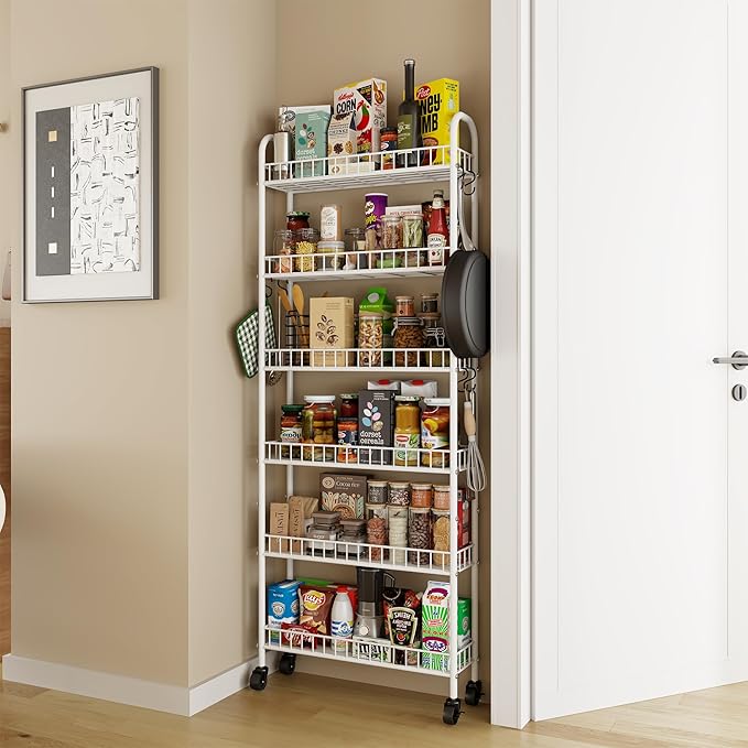 6 Tier Slim Rolling Storage Cart - Image 3