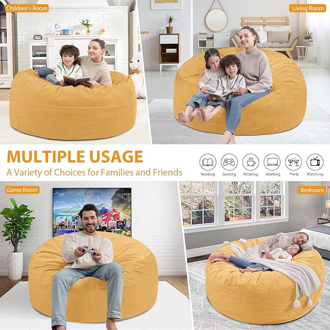3FT Bean Bag Chair, Comfy Bean Bag Chairs - Image 5