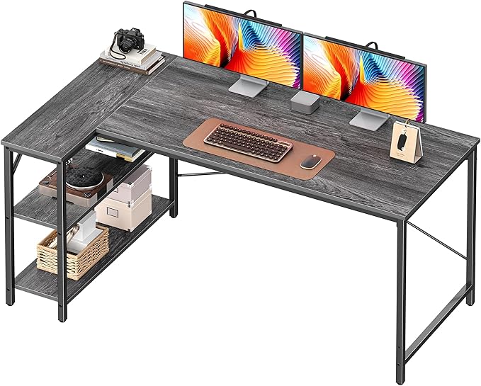 Huuger L Shaped Desk, 55 Inches Computer Desk by Huuger
