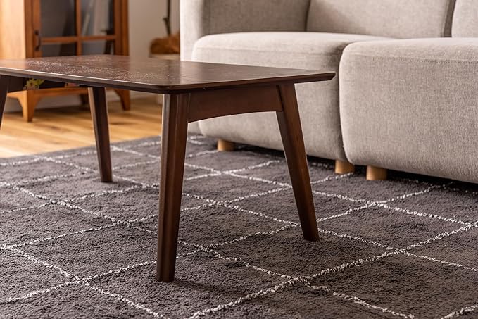 ROOM ESSENCE Folding Coffee Center Table, Size W35.5 x D17.7 x H14.2 Inches - Image 7