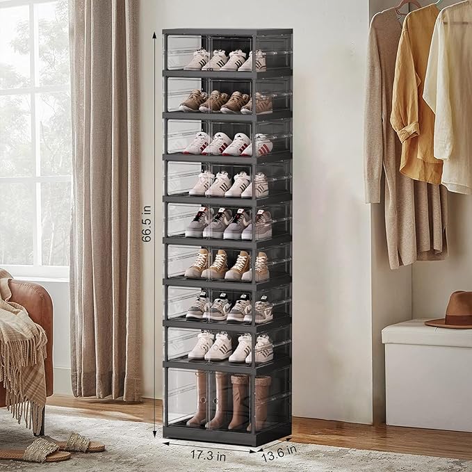 ELPHECO 9 Tier 18 Pairs Foldable Shoe Rack - Image 2