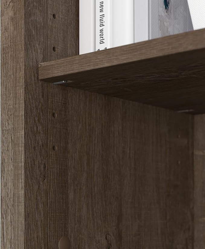 Bush Furniture Salinas 5 Shelf Bookcase in Ash Brown, Tall Bookshelf, Large - Image 7