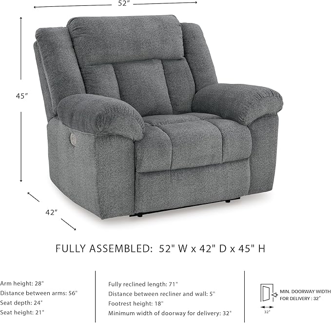 Signature Design by Ashley Tip-Off Casual Wall Hugger Power Recliner - Image 3