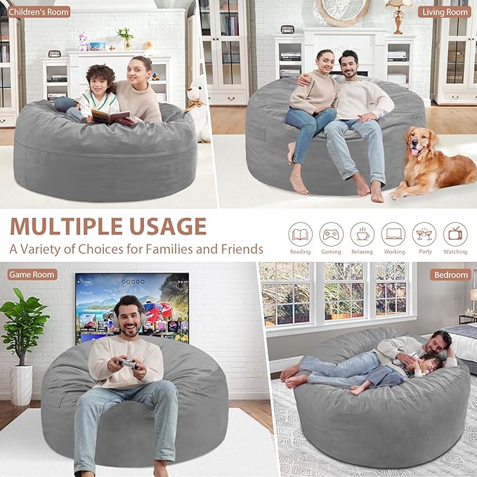 4FT Bean Bag Chair, Large Bean Bag Chairs - Image 5