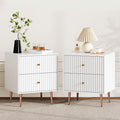 White Night Stand Set 2, Modern Bedside Table by ZYKZYKHOME