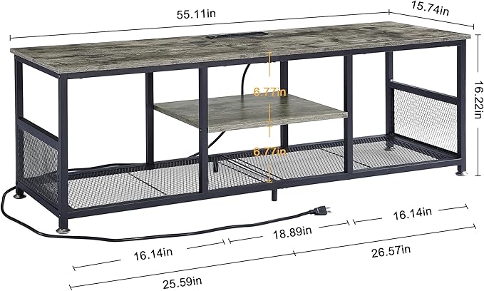 VECELO TV Stand with Power Outlets - Image 10