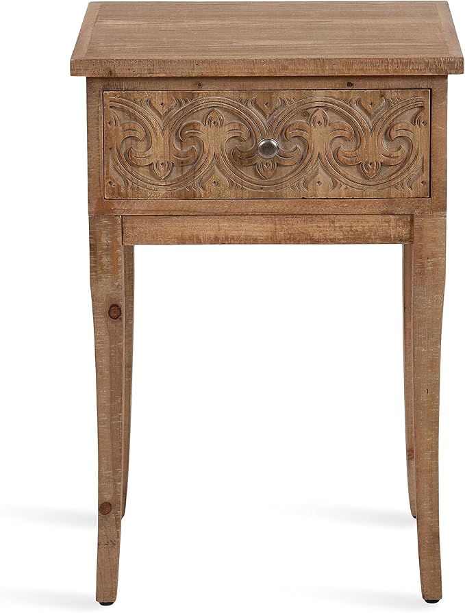 Kate and Laurel Cassetta Soft Rustic Rectangle Side Table; 19 x 14 x 28; - Image 8