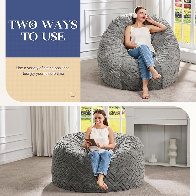 Hobestluk Bean Bag Chairs Adults Beanbag Chair - Image 3
