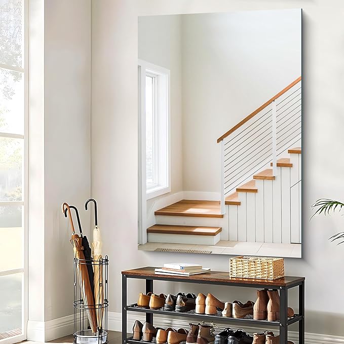 Large Frameless Mirror, 60x40 Bathroom Mirrors - Image 7
