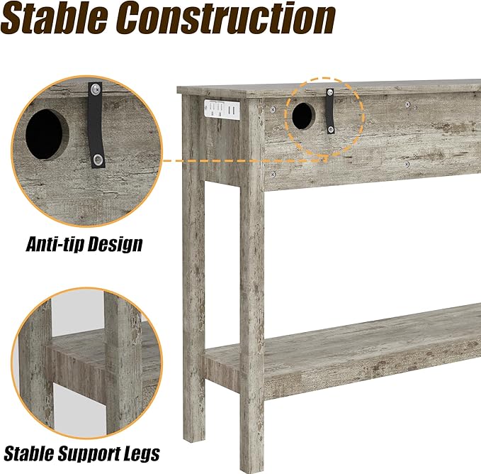 Entryway Table, Rattan Console Table - Image 6