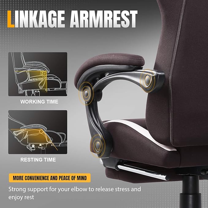 GTRACING Gaming Chair with Foot Rest & Pocket Spring Cushion, Breathable Fabric - Image 8