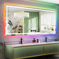 88x38 Inch RGB LED Bathroom Mirror Front Lit and RGB Backlit Lighted Vanity by YEELAIT