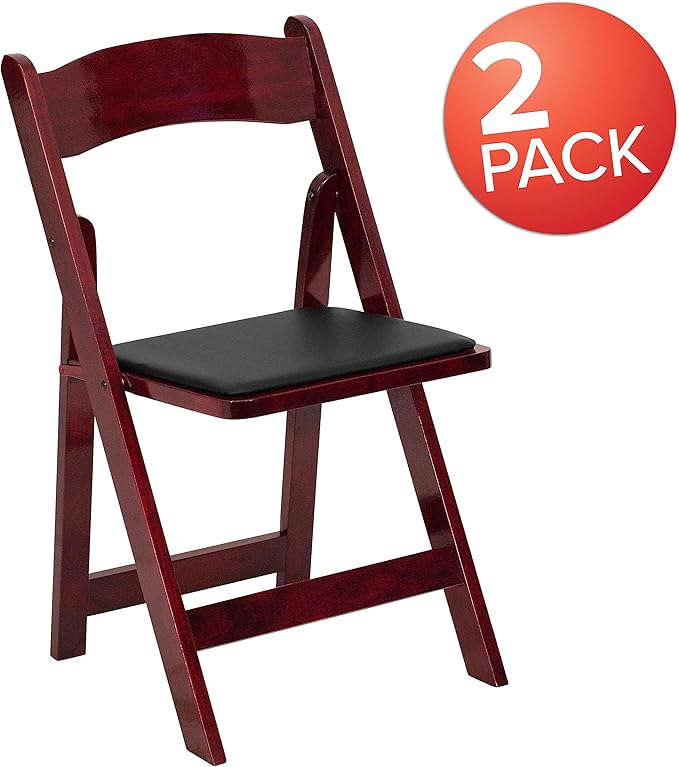 Flash Furniture 2 Pack HERCULES Series Mahogany Wood Folding Chair - Image 4