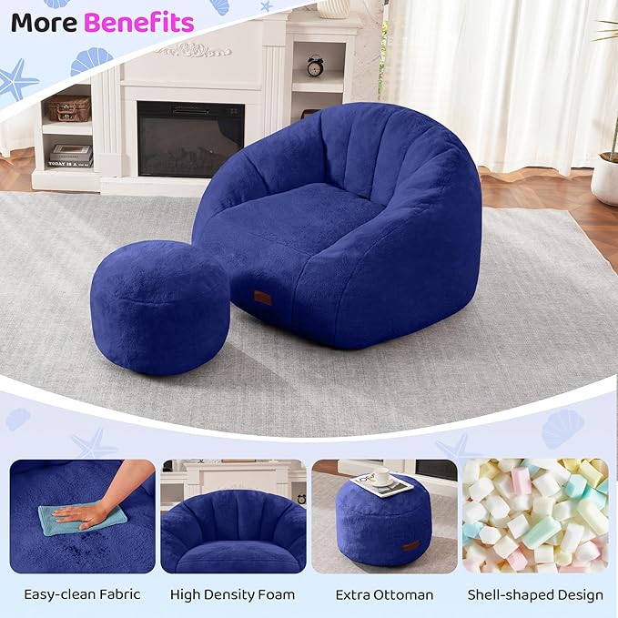 HABUTWAY Bean Bag Chair, Giant Bean Bag Chairs - Image 5