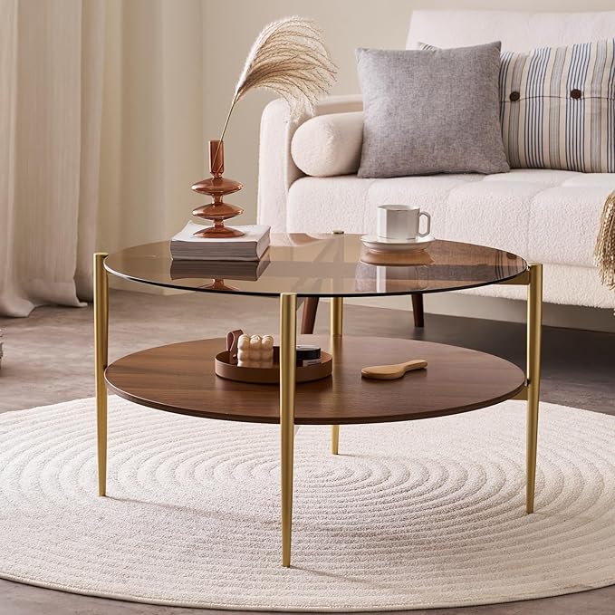 Round Coffee Table, Mid-Century Modern Design, D30 x H17, - Image 8
