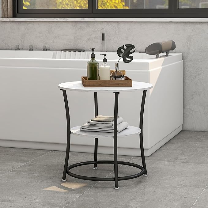 BOFENG Round Coffee Table Side Table, Round End Table - Image 3