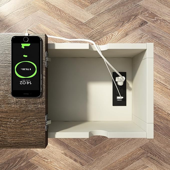 ChooChoo End Table with Charging Station, Narrow Flip Top Side Table with USB - Image 6