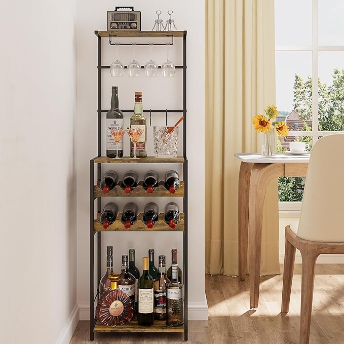 5-Tier Wine Rack Freestanding Floor, Liquor Bar Stand - Image 3