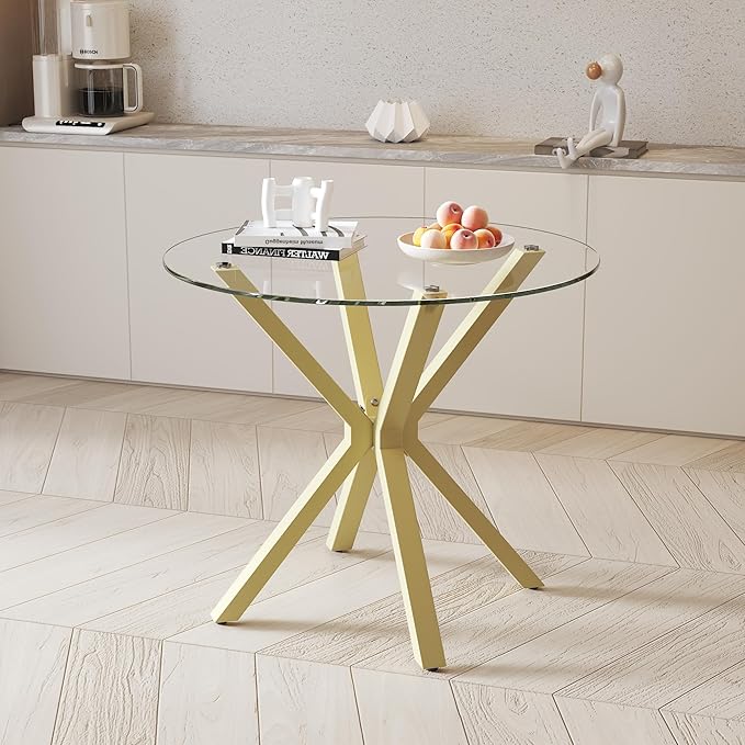 Tempered Glass Dining Table for 2-4, 36 Inch Round Kitchen Table - Image 4