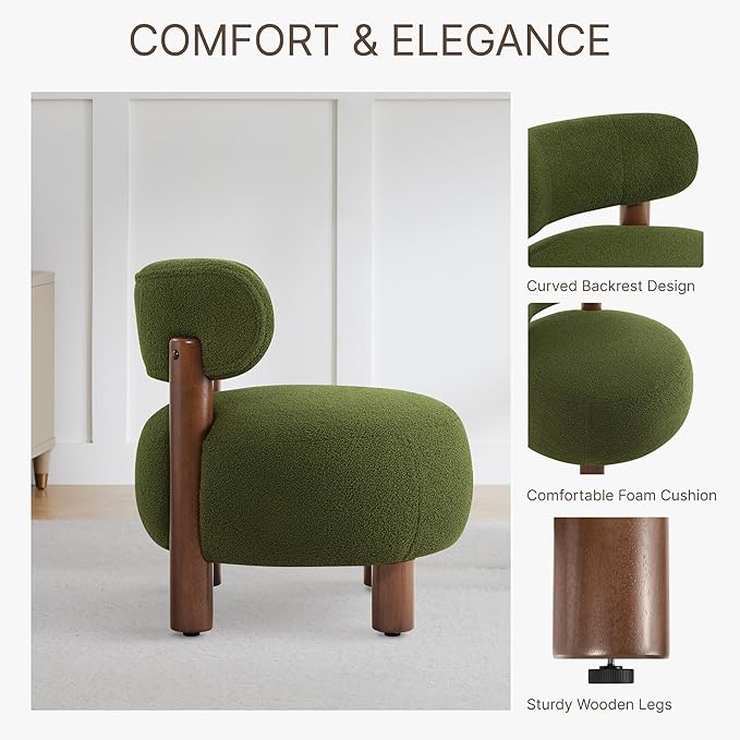 Modern Boucle Accent Chair Set of 2, - Image 5