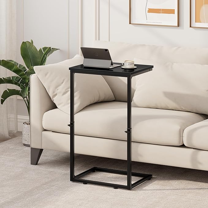 Vagusicc C Shaped End Table for Couch, 33.2'' Extra Tall C Table Adjustable - Image 3