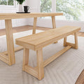 Plank+Beam 60 Inch Farmhouse Dining Bench, Solid Wood Entryway Bench, Wooden by PlankBeam