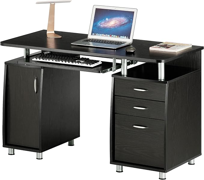 Techni Mobili 47.25" Ergonomic Computer Drawers & File Cabinet by TechniMobili