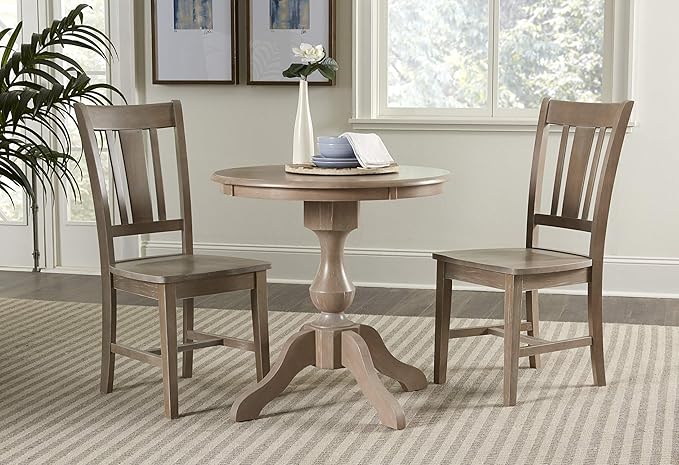 International Concepts 30" Round Top Pedestal Dining Table Solid Parawood 29.1" - Image 2
