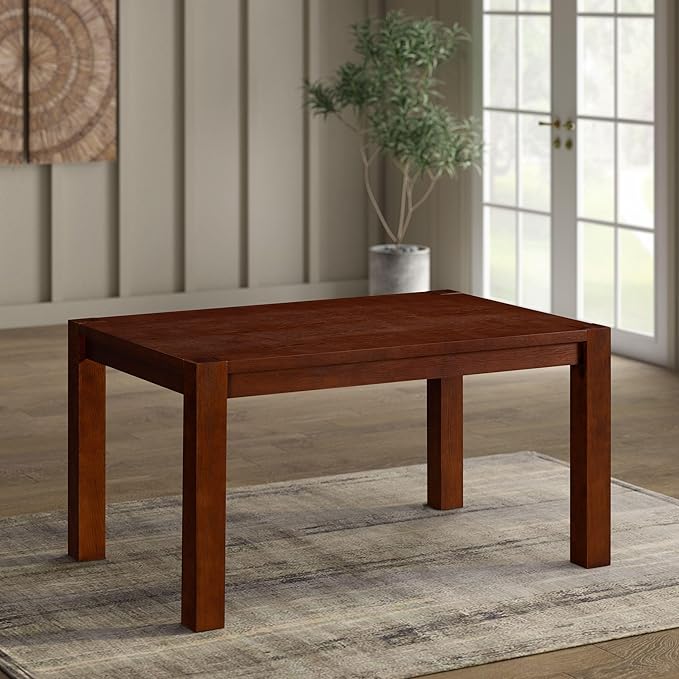 NTC Block 55 Inch Modern Farmhouse Dining Table, Rectangular Dinner Table - Image 9