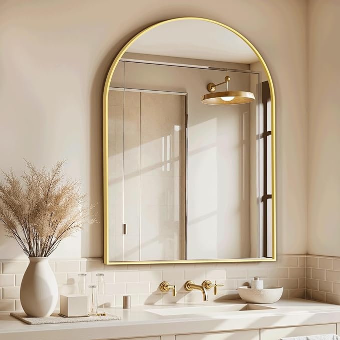 Arched Bathroom Mirror for Wall, Mirror for Vanity, Metal Frame - Image 5