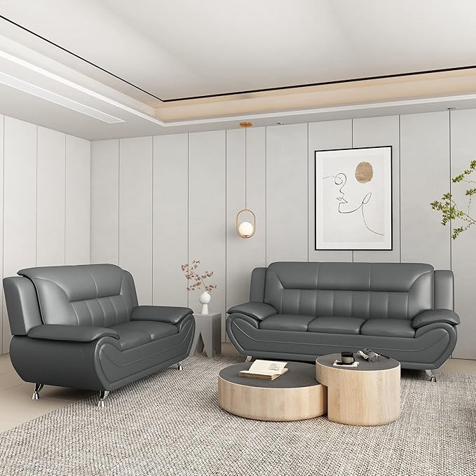 Container Furniture Direct Michael Sofa And Loveseat Gray by ContainerDirect