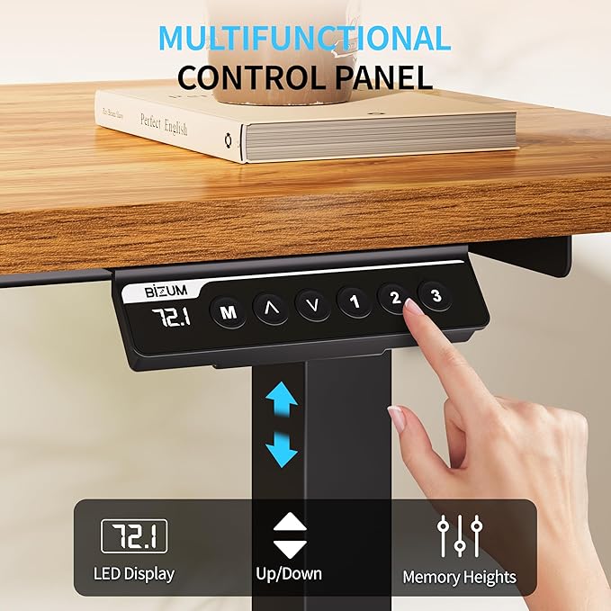 Electric Standing Desk, 55x24 inches Height Adjustable Desk, Sit to Stand Desks - Image 7