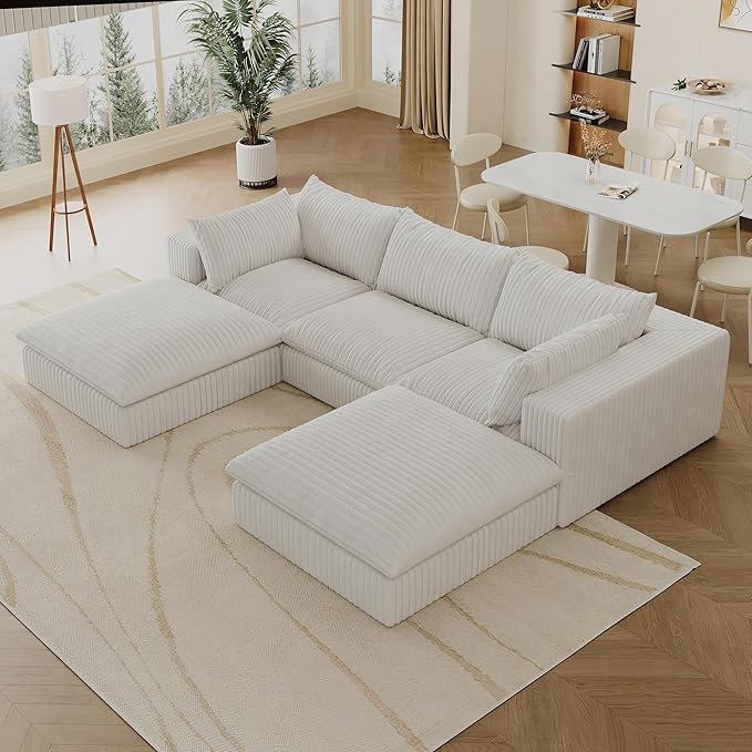 Down Filled Boneless Sectional Sofa Cloud Couch by Unknown