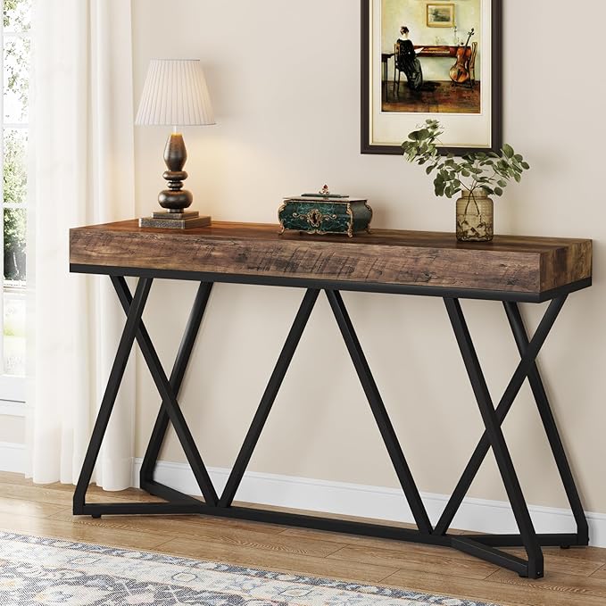 Tribesigns 55 Inch Console Table, Farmhouse Sofa Table Wood Entryway Table by Tribesigns