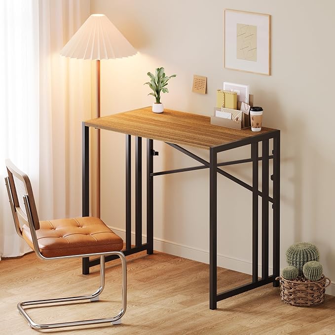 Narrow Folding Computer Desk 35 inch, Writing Gaming Computer Camping Desk - Image 2