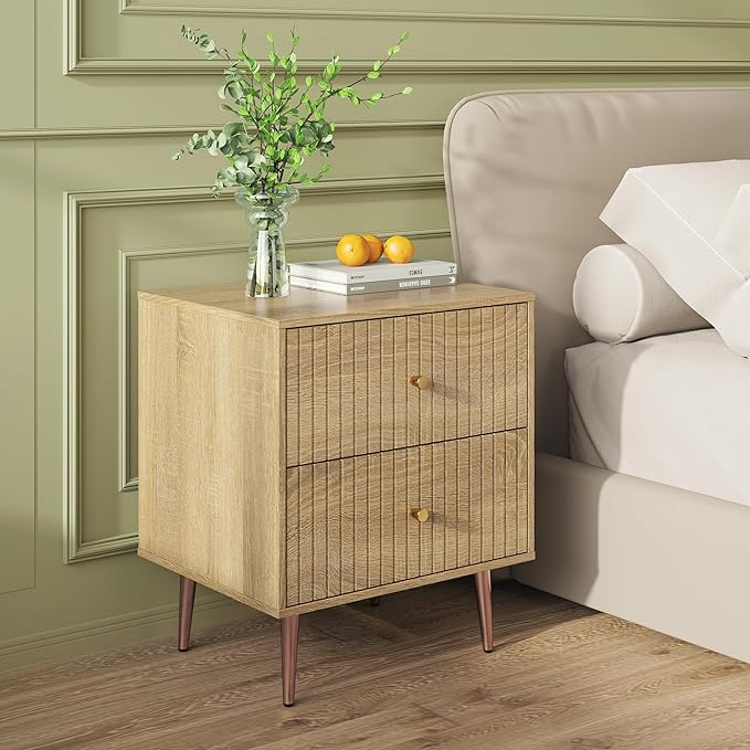 Wood Night Stand Set 2, Modern Bedside Table - Image 7