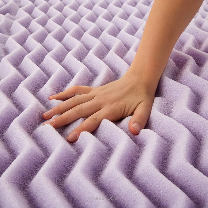 Lucid Lavender Infused 2 Inch Memory Foam Mattress Topper - Image 5
