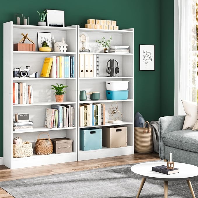 Tribesigns 72-inch Tall Bookcase, Modern 6-Tier White Library Bookshelf - Image 6