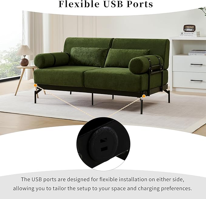 Modern Loveseat Sofa 59" Sofa Couch 2-Seater Sofa - Image 4