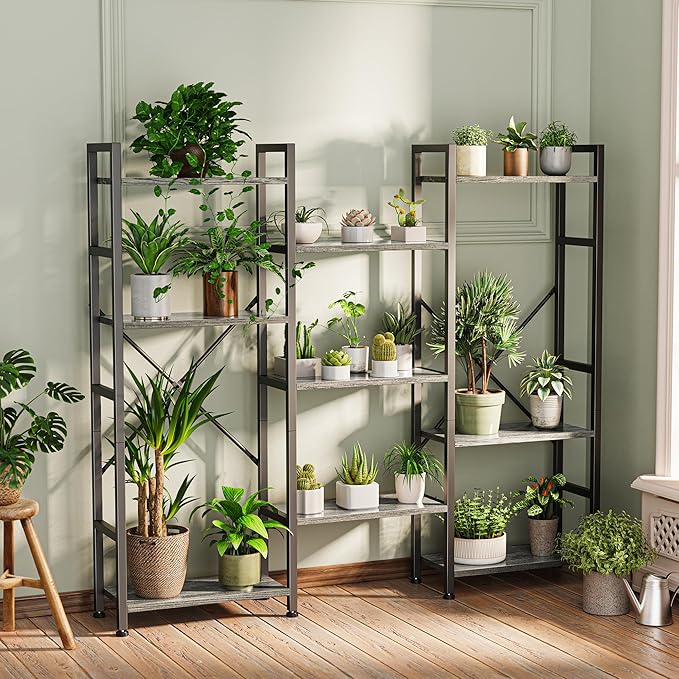 SUPERJARE Triple 4 Tier Bookshelf, Bookcase - Image 4
