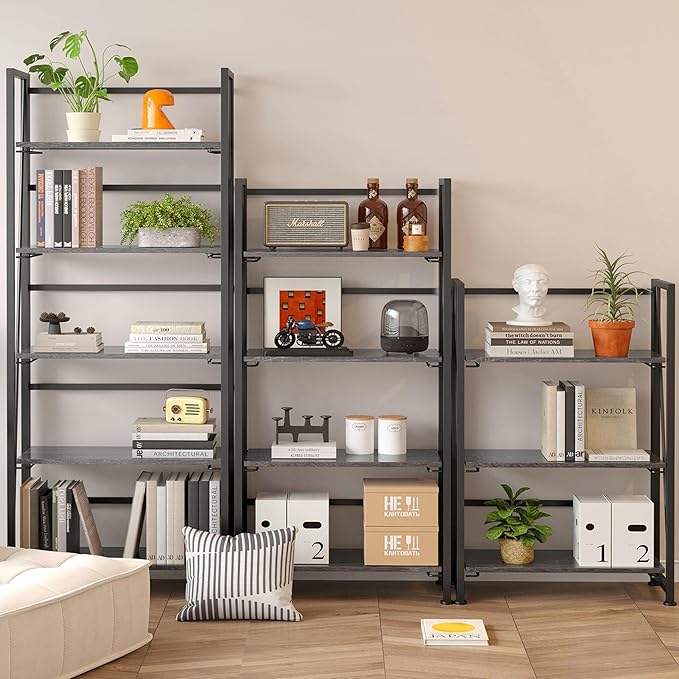 BHG Vintage Multifunctional Folding Bookshelf, No-Assembly Plant Stand Storage - Image 5