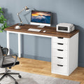 Tribesigns Computer Desk with 5 Drawers, 47 inches Rustic Brown Home Office by Tribesigns
