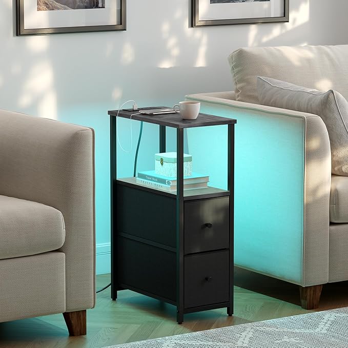 TUTOTAK Small Narrow LED End Table - Image 2