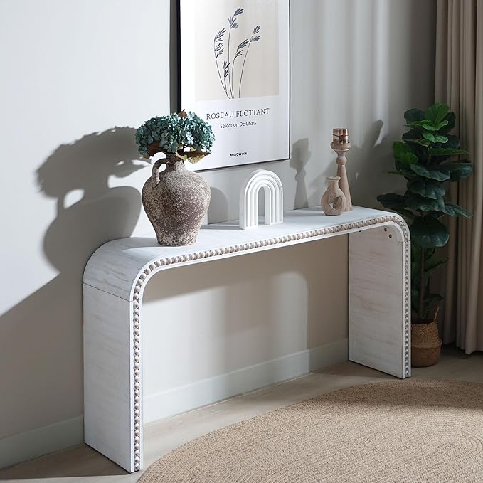 KEIKI Wood Console Table Behind Couch & Sofa, Retro Style by Unknown