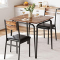 Dining Table for 2, Small Table and Chairs Set of 2, Square Dinette Set for 2 by GarveeHome