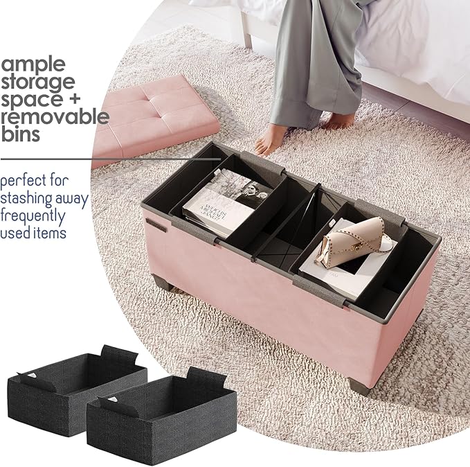 STORAGEBUD Storage Ottoman Bench - Image 3